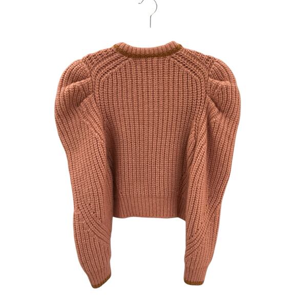 Ulla Johnson Elle Cardigan Rosewood Baby Alpaca Puff Sleeve Knit Sweater Large - Picture 8 of 13